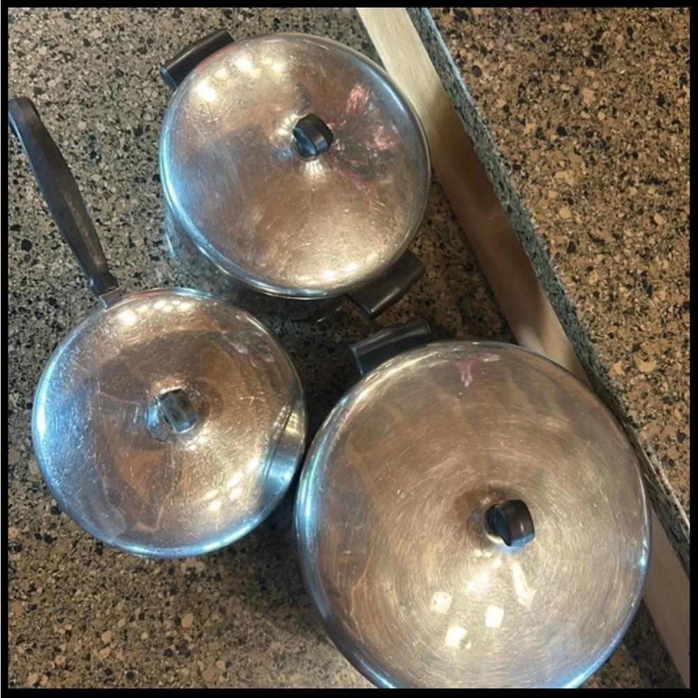 Vintage Farberware 3 Quart Aluminum Clad Stainless Steel Pot with Lid